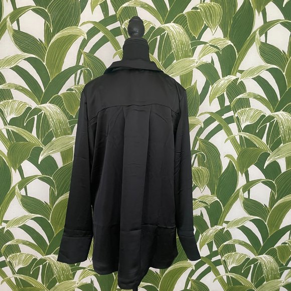 Double Breasted satin blazer style blouse - Picture 3 of 4